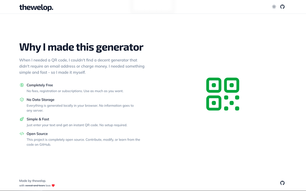 Simple QR Generator — project screenshot
